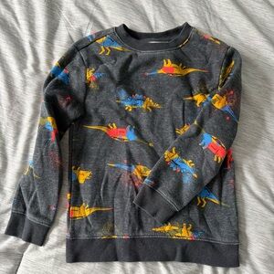Boys Dark Gray Dinosaur Sweatshirt - Colorful Dino Print 5T